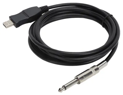 Obrázek produktu pro USB kabel pro kytaru, délka 3 metry, kompatibilní s počítačem – propojovací kabel pro elektrickou kytaru a baskytaru