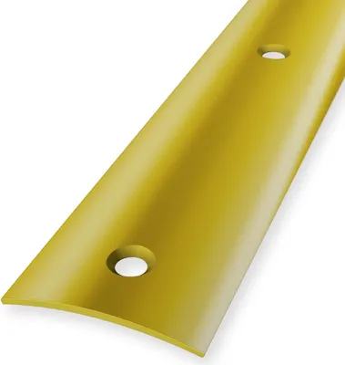 Produktbild von Übergangsschiene 5 x 40 x 2700 mm Übergangsprofil Übergangsleiste Messing Poliert Glatt Mittig Versenkt Gebohrt Wölbschiene Küberit