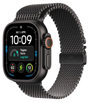 Produktbild von Apple Watch Ultra 4 Milanaise Armband Titan, Schwarz, Schwarz, 49mm, Medium