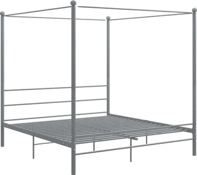 Produktbild von vidaXL Himmelbett Grau Metall 180x200 cm