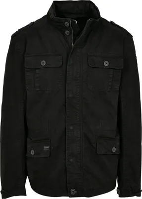 A black jacket is shown against a white background.