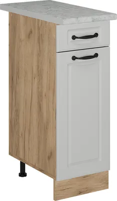 Produktbild von Küchenunterschrank Vicco R-Line Weiß Landhaus 30 cm AP Marmor, Model 53917