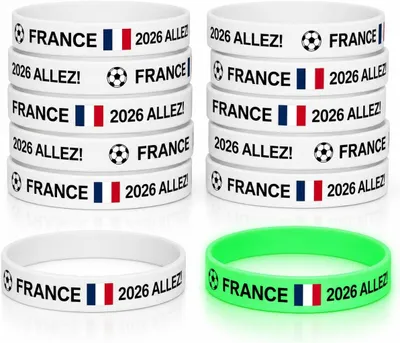 Produktbild von Sportarmband 10 Stück Leuchtarmbänder, französische Flagge, Silikonarmbänder, Neon-Armband, leuchtet im Dunkeln, Fanartikel für Partys, Konzerte, Fest