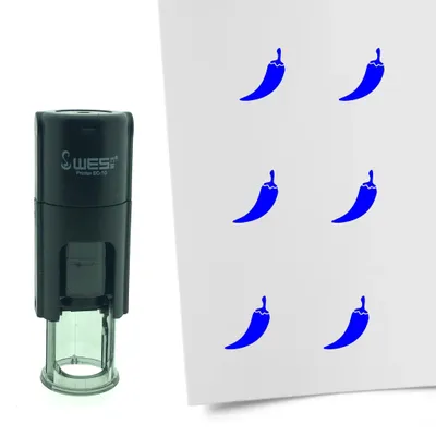 Immagine prodotto di Timbro CombiCraft Peperoncino rotondo 10 mm - Inchiostro blu