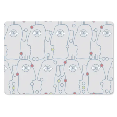 Produktbild von MuchoWow® Schreibtischunterlage Strichzeichnung - Gesicht - Muster 60x40 cm - XXL Mauspad - Großes Mauspad