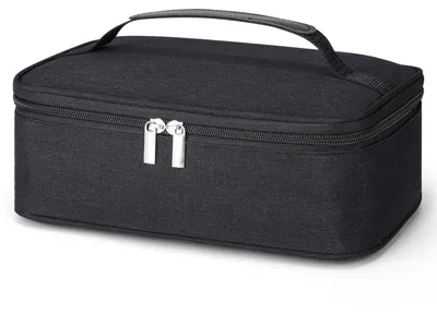 Image de Sac isotherme compact de 4 litres, sac de déjeuner portable, noir, en tissu Oxford, idéal pour l'école, le bureau ou les pique-niques