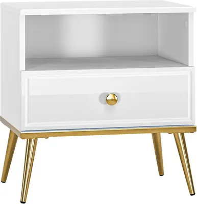 Image de Table de chevet avec tiroir AIKE – blanc