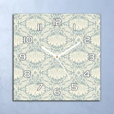 Produktbild von Deko Glasuhr Wanduhr 30x30 Vintage Blumen Quarz Küchenuhr Bürouhr