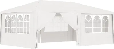 Produktbild von Profi-Partyzelt mit Seitenwänden 4×6 m Weiß 90 g/m²
