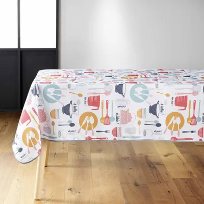 Tischdecke rechteckig 140 x 240 cm mehrfarbig PVC