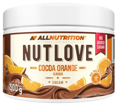 Produktbild von ALLNUTRITION NUTLOVE COCOA ORANGE FLAVOUR CREAM 500g köstliche Kakaocreme mit Orangengeschmack ohne Zuckerzusatz