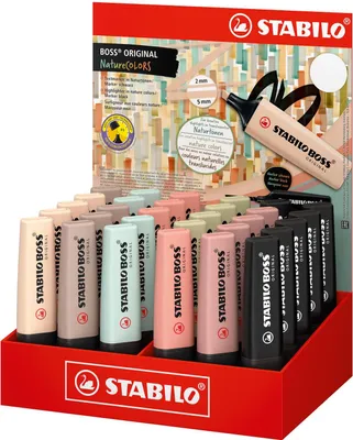 Produktbild von STABILO - BOSS ORIGINAL NatureCOLORS Textmarker, 30er-Display, farblich sortiert