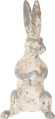 Produktbild von Clayre & Eef Dekorationsfigur Kaninchen 8x9x17 cm Beige Kunststoff