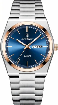 Produktbild von Watch Quarz Mann Armbanduhr wasserdicht Leuchtend Datum Woche Männer Mode Business Klassische Uhren Edelstahl Herrenuhr