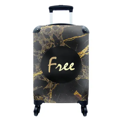 Produktbild von MuchoWow® Koffer Handgepäck Trolley Rollkoffer Kleine Reisekoffer mit 4 Rollen - Zitate -  - Gold - Marmor - Cabin Size < 55x40x23 cm & 55x40x20 cm - Fotokoffer - Kabinenkoffer - Boardgepäck - Reise-Box - Reisekoffer - Reisegepäck - Koffer mit Bild - Trolley für Kinder