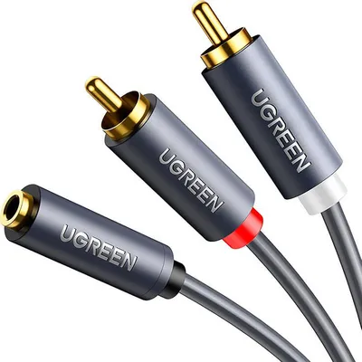 Image de Ugreen Av102 Kabel 2X Rca (Cinch) Jack 3.5 Mm 1M (Czarny)