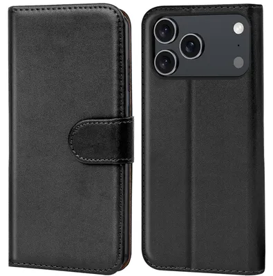 Produktbild von Conie Klapp Tasche für Apple iPhone 17 Pro Max Kartenfach Rundumschutz Hülle in Schwarz