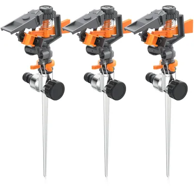 Produktbild von Brandson Impulsregner, Kreisregner, 3er Set, Intervall-Sprinkler, Rasensprenger mit Pulsation, 360°, bis 200 m², Rasensprinkler, 7 m Reichweite, Gardena kompatibel