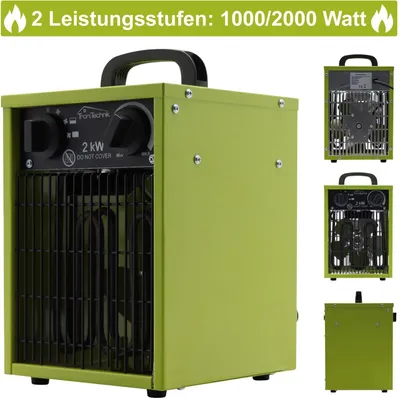 Produktbild von TroniTechnik® TT-EIH-152 Heizgerät Heizlüfter Heizung 2.000 Watt, Tragegriff, Stahl, stufenloses Thermostat, 2 Heizstufen