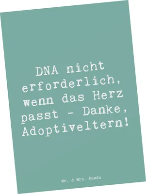Produktbild von Mr. & Mrs. Panda Fotokarte Spruch Liebe Adoptiveltern - Meeresbrise - Geschenk, Verwandte, Geburtstage, Postkarte, Bindung, Ansichtskarte, Familienpflege, Grußkarte