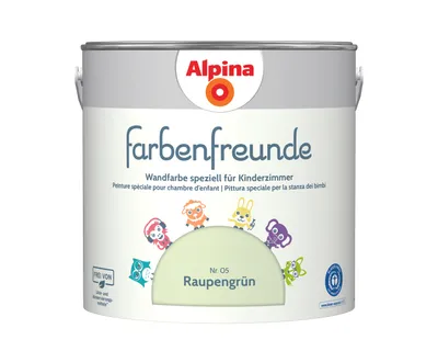 Produktbild von Alpina Farbenfreunde Wandfarbe Nr. 05 raupengrün 2,5 L matt
