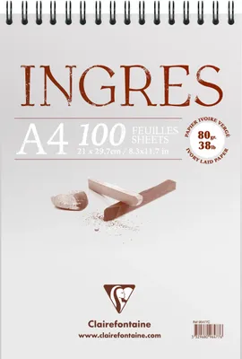 Produktbild von Clairefontaine 5x Ingres Studien, Spiralblock A4, 100 Blatt 80g 96477C