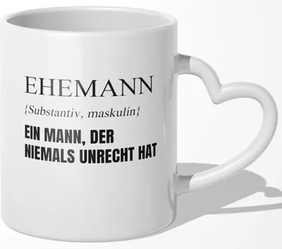 Produktbild von 22Feels Ehemann Geschenk Erster Hochzeitstag Kaffeetasse Männer Ehepartner Tasse Valentinstag für Ihn Geburtstag Weihnachten Liebe Hochzeitsjubiläum (Herzhenkel Weiss)