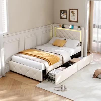 Immagine prodotto di Divano letto estraibile, 90/180x200 cm, color beige, con cassetto. Letto imbottito, divano letto, letto per ospiti