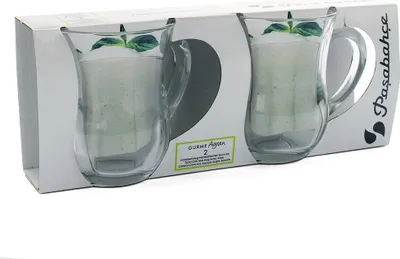 Produktbild von Pasabahce Teeglas Henkelbecher Ayranglas Trinkglas GOURMET 2-teilig 350ml