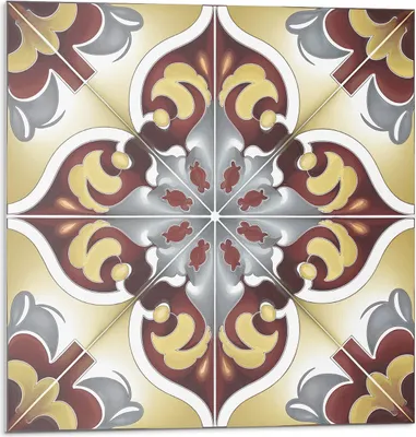 Produktbild von Dekoratives Muster Mit Blumenmotiv – Selbstklebende Fliesen – Wandverkleidung – Wandpaneel – PVC Fliesen – Vinylflisen – PCV Flisen – Selbstklebend – Wanddeko – 9 Stück 30 x 30 cm