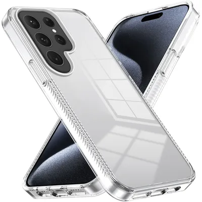 Produktbild von Hülle für Samsung Galaxy S24 Ultra Rutschfest Kristallklare Stoßfeste TPU Bumper Handyhülle Transparent