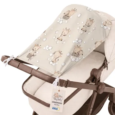 Produktbild von Sonnensegel Kinderwagen 70x45 cm Sonnenschutz UV Schutz Baby Polyester Giraffen