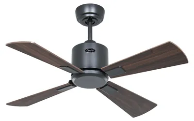 Image de Ventilateur de plafond à basse consommation avec télécommande Eco Neo III WiFi 92 cm Gris basalte pales Noyer / Cerisier