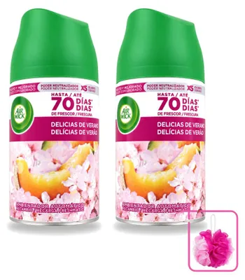 Obrázok produktu pre 2 kusy náplne do automatického osviežovača vzduchu Air Wick Freshmatic, vôňa Letná radosť - 250 ml - balenie s 2 kusmi