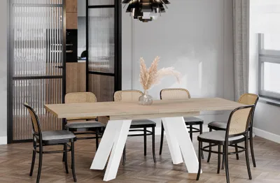 Produktbild von ENDO-Möbel Ausziehbarer Esstisch Como White 130-210cm (Eiche Cremona)