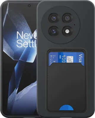 Obrázok produktu pre Vhodné pre telefón OnePlus 13 Puzdro s držiakom kariet TPU - Flexibilný zadný kryt Puzdro zo silikónu TPU s priehradkou na karty - čierne - Smartphonica