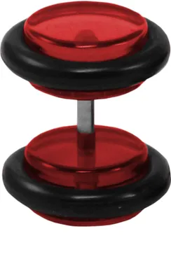 Produktbild von Fake Plugs Ohrstecker in verschiedenen Farben und Größen Größe - 10 mm Farbe - Rot