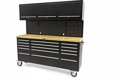 Obrázek produktu pro Pracovní stůl o výšce 182 cm s dřevěnou deskou a černou boční stěnou