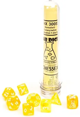 Produktbild von Chessex Würfel Borealis Polyhedral Canary/White Luminary Set 7 Stück