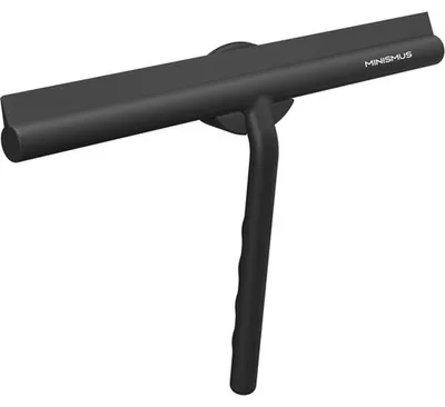Produktbild von Minismus Duschabzieher in Schwarz mit Magnethaken und 28 cm Breite