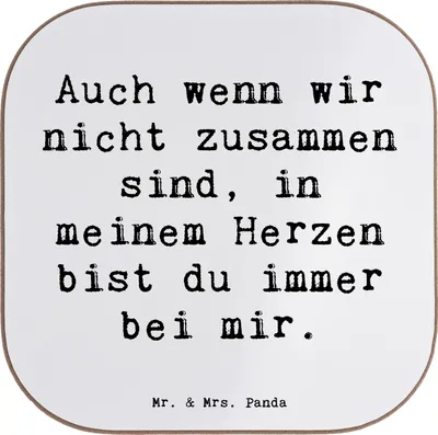 Produktbild von Mr. & Mrs. Panda Tischuntersetzer Spruch Trennung von den Eltern - Weiß - Geschenk, Untersetzer für Gläser, Tasse, Mutmacher, unterleger, Trost, Zuneigung, Neuanfang
