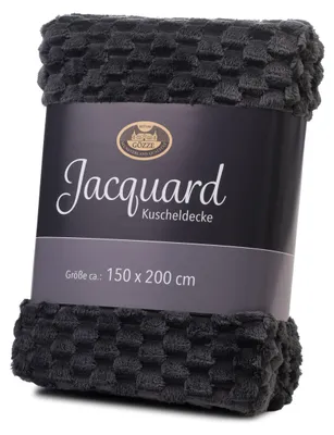 Produktbild von GÖZZE Wohndecke Bubbles weiche leichte Jacquard-Wohndecke mit dekorativer 3D-Optik Anthrazit 150 x 200 cm