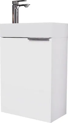 Produktbild von Planetmöbel Waschbeckenunterschrank inkl. Keramikwaschbecken 40cm Gäste WC Weiß