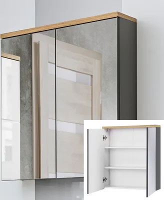 Produktbild von Spiegelschrank 60 cm SOLNA-56, Hochglanz grau, B x H x T ca. 60 x 70 x 20cm