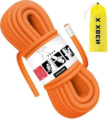 Produktbild von Statisches Seil aus Nylon, orange, 10 m, 10 mm, UIAA-, hohe Tragfähigkeit, abriebfest, für Outdoor, Wandern, Bootstauwerk, Ankertauwerk, Hebezeug