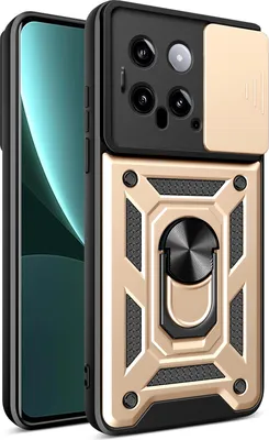 Produktbild von Hülle für Xiaomi 14 Pro Magnetische Ring Ständer Halter Dia Kameraschutz TPU Bumper Silikon Schutzhülle Gold