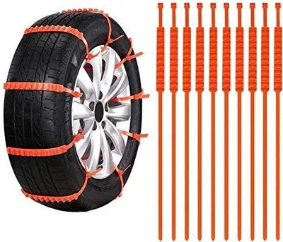 Produktbild von Auto Schneekette, 10 Stück Rutschfeste Schneereifen Reifenketten Auto Notfallketten Einstellbare Winter Fahrsicherheitsketten für Eis Schnee Schlamm Straße
