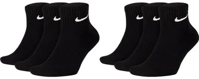 Produktbild von 6 Paar Nike SX7667 Herren Damen Kurze Socke Knöchelhoch Everyday Cushioned Socken - Größe: 42-46 - Farbe: Schwarz