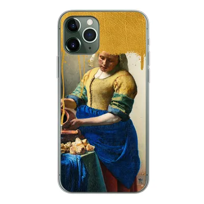 Produktbild von MuchoWow® Handyhülle Schutzhülle Hülle für iPhone 11 Pro Milchmädchen - Gold - Alte Meister Silikon Softcase Handy Hülle - Handy