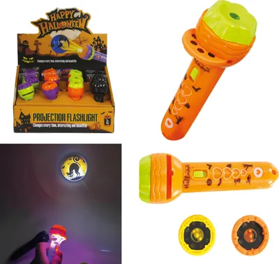Immagine prodotto di Torcia proiettore Halloween design zucca arancione, colore: multicolore